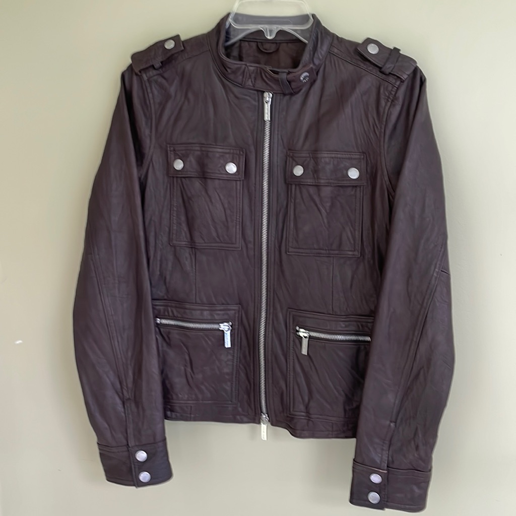 Michael Kors Soft Leather Jacket Motorcycle Zippered Size M